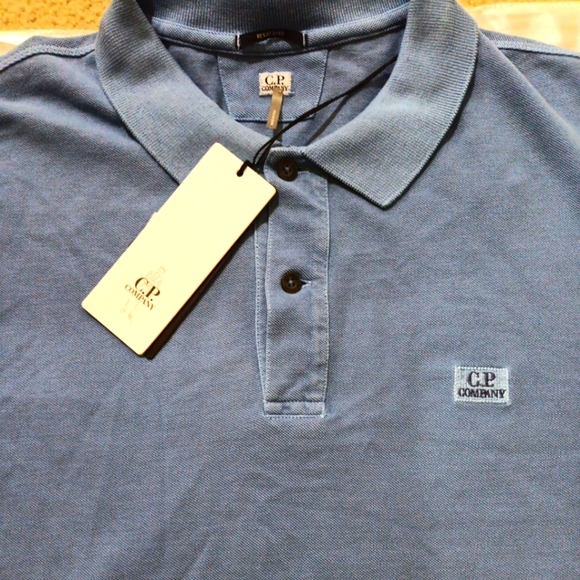 CP Company Polo Shirt Men Size XL Made In Italy Blue Piquet